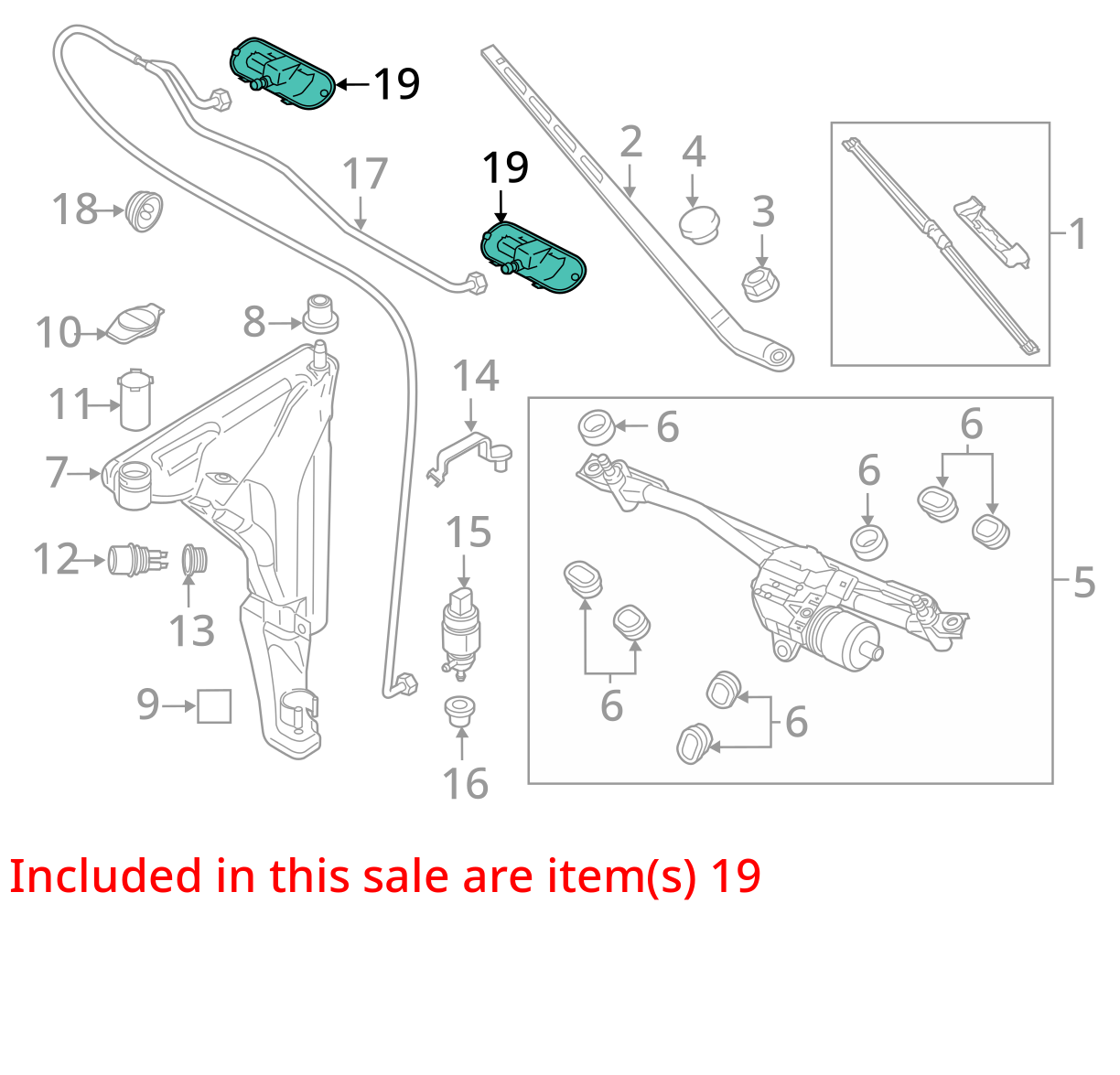 2011 - 2018 AUDI A8 QUTTRO WINDOW WASHER NOZZLE WITH HEATING SET OF 2 OEM