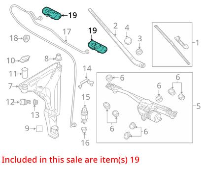 2011 - 2018 AUDI A8 QUTTRO WINDOW WASHER NOZZLE WITH HEATING SET OF 2 OEM