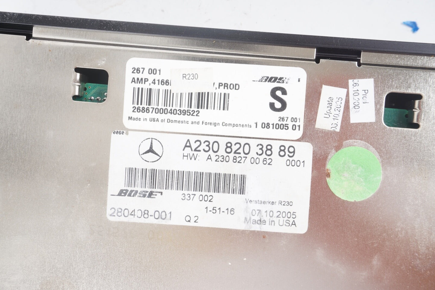 05-08 Mercedes R230 SL500 SL55 AMG Amplifier Audio Amp Bose 2308203889