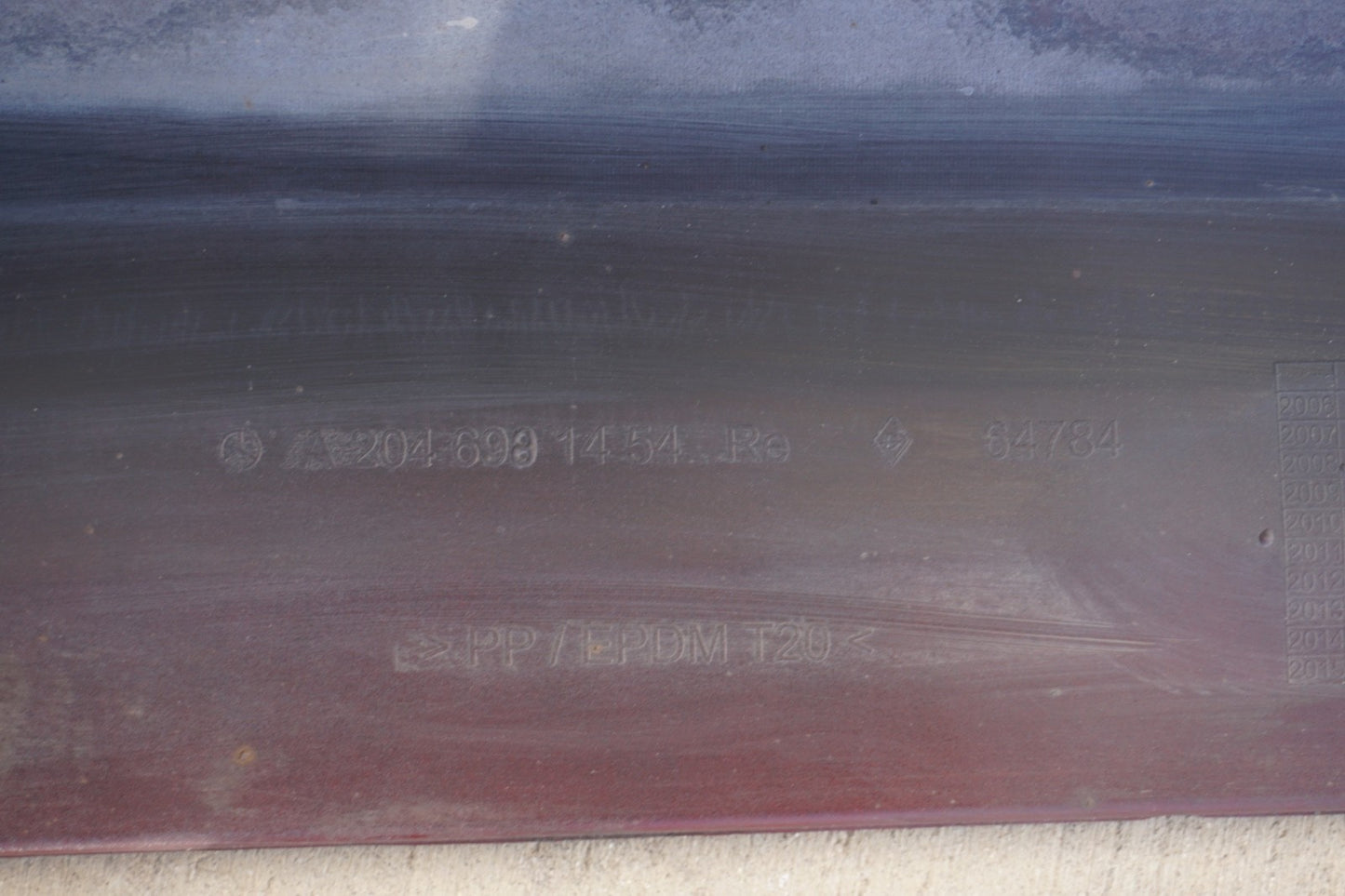 2008 - 2014 Mercedes C250 C300 AMG Sport Sedan Right Side Skirt Rocker Panel Red