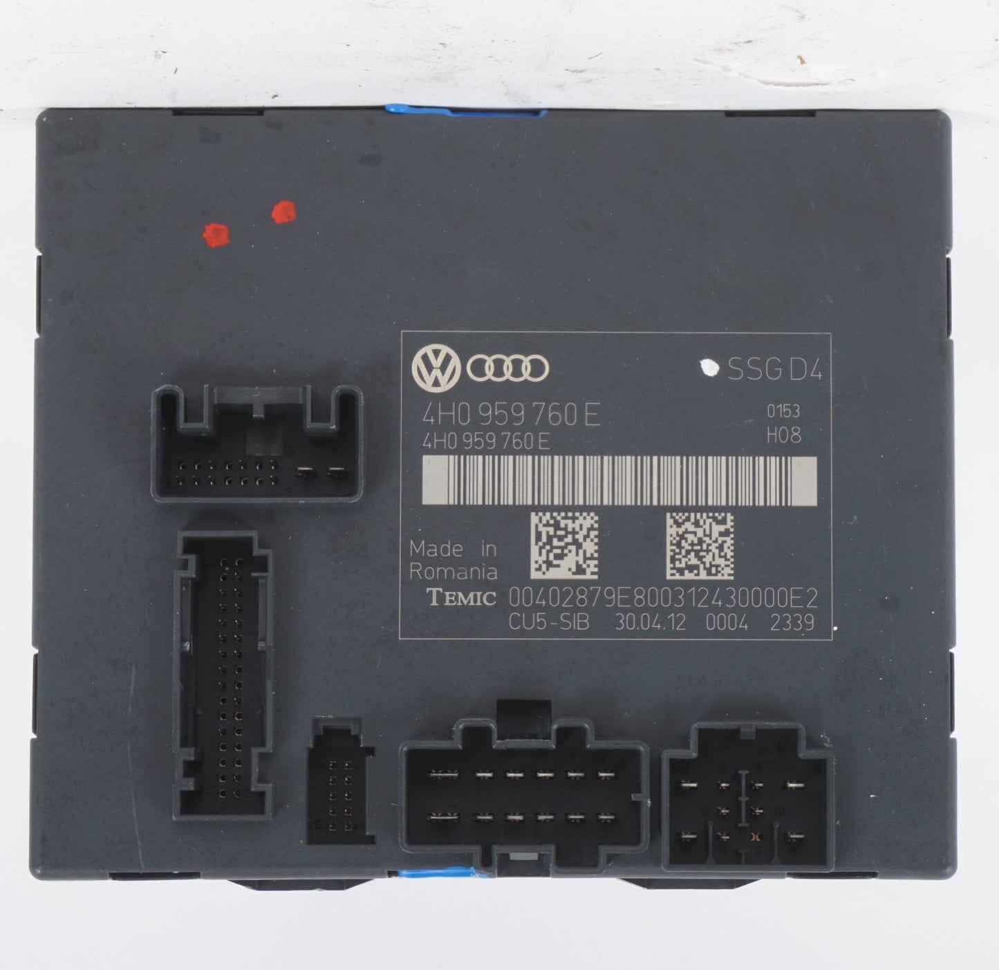 11-17 AUDI A8 A8L FRONT RIGHT PASSENGER SEAT CONTROL MODULE 4H0959760E OEM