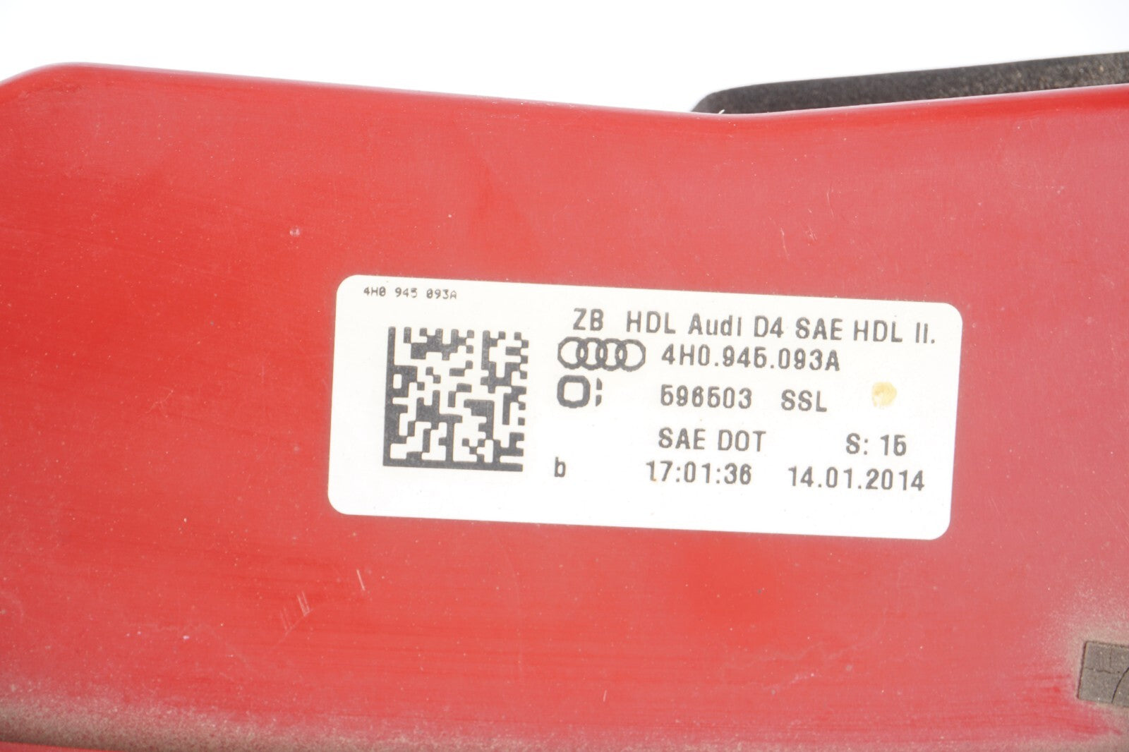 12-14 AUDI A8L A8 TAIL LIGHT INNER REAR LEFT DRIVER SIDE   OEM