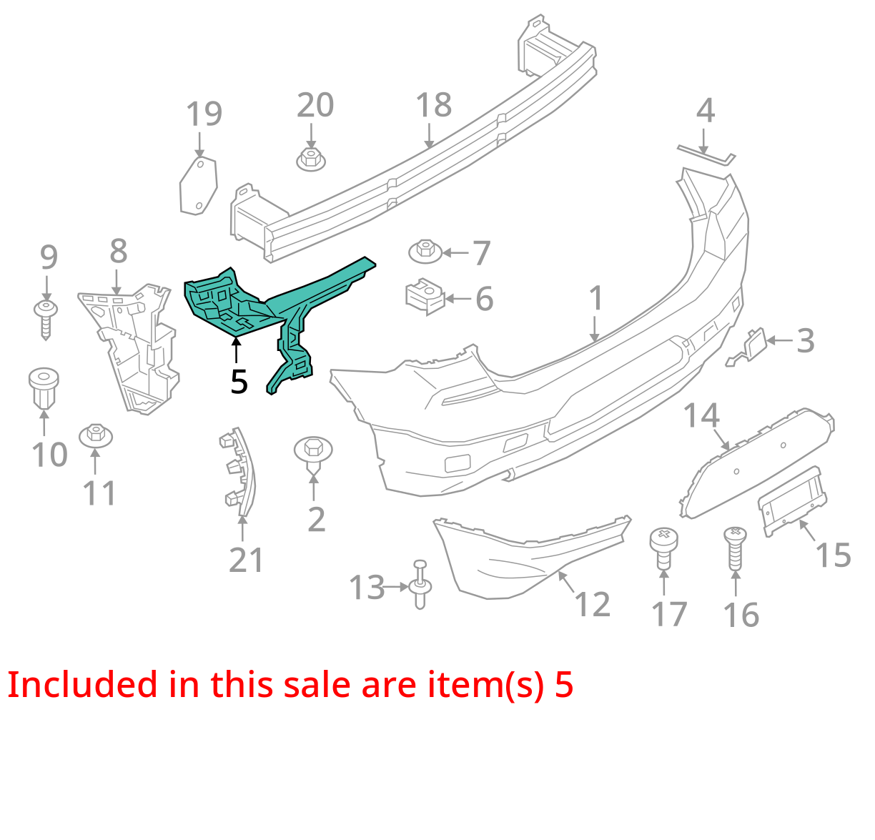 2018 - 2023 BMW X2 F39 REAR BUMPER RIGHT RAIL MOUNT BRACKET OEM 51127426440