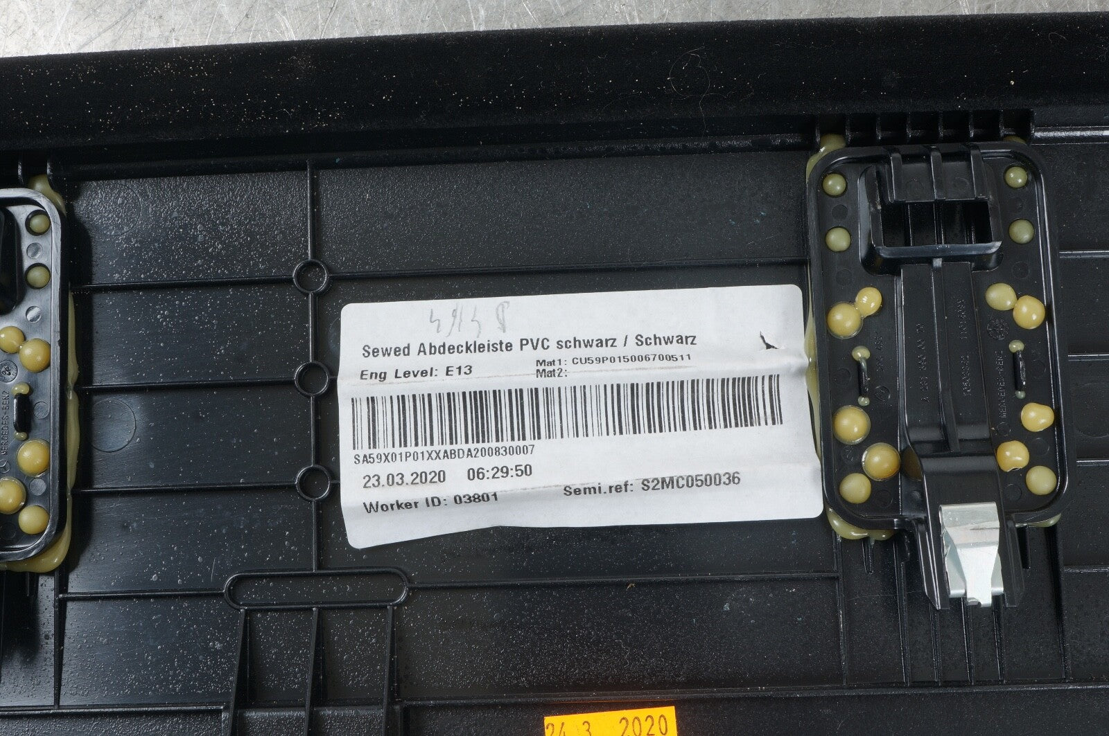 2013-2020 MERCEDES SL CLASS R231 - REAR WALL UPPER COVER PANEL TRIM GRAY OEM