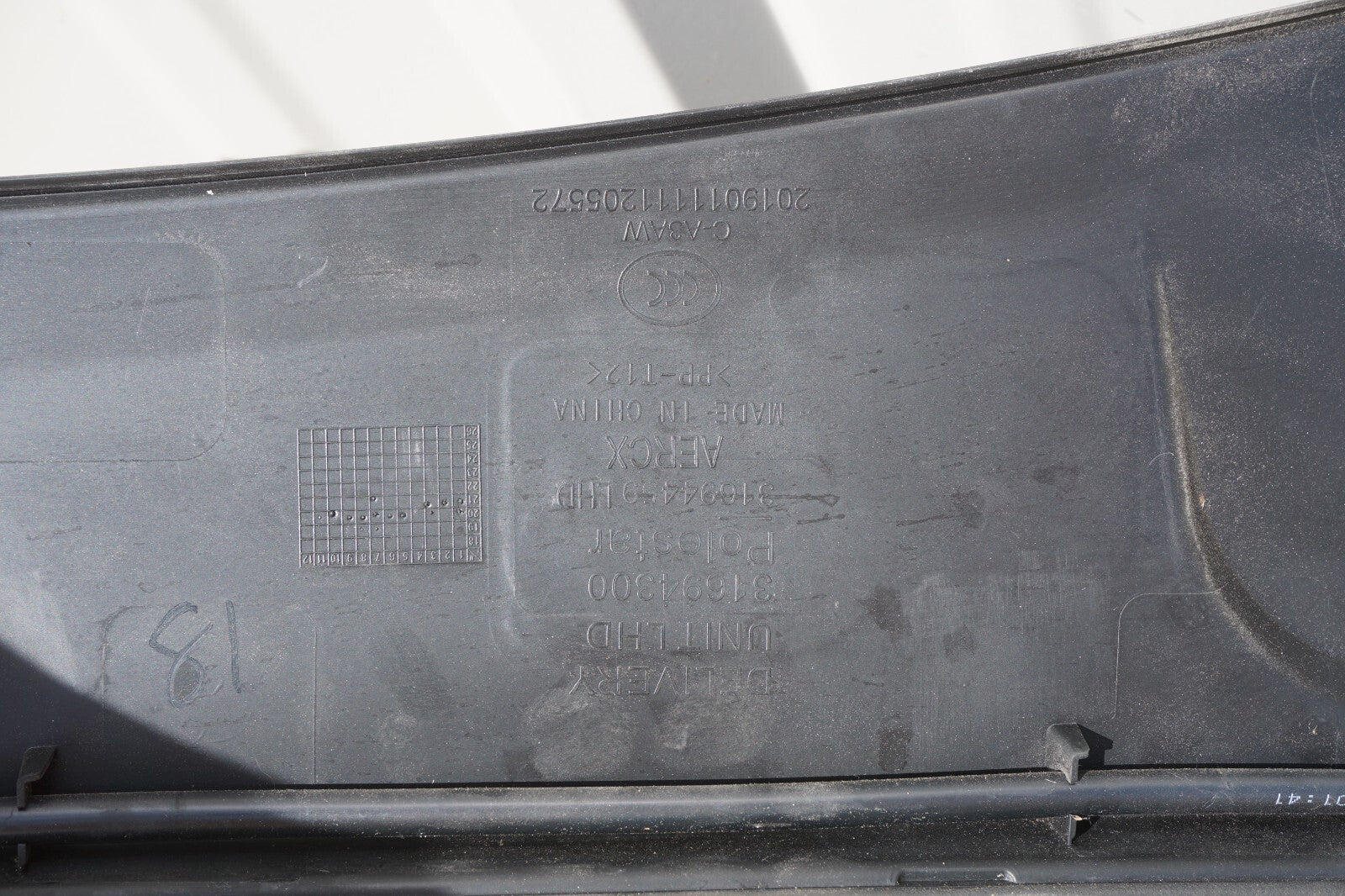 2021 - 2024 Polestar 2 Front Windshield Wiper Cowl Grille Vent Panel OEM