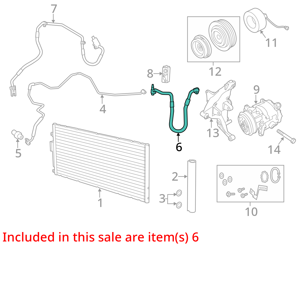 2015-2017 Fiat 500 AC Air Condition Refrigerant Suction Pipe Line Hose Tube OEM