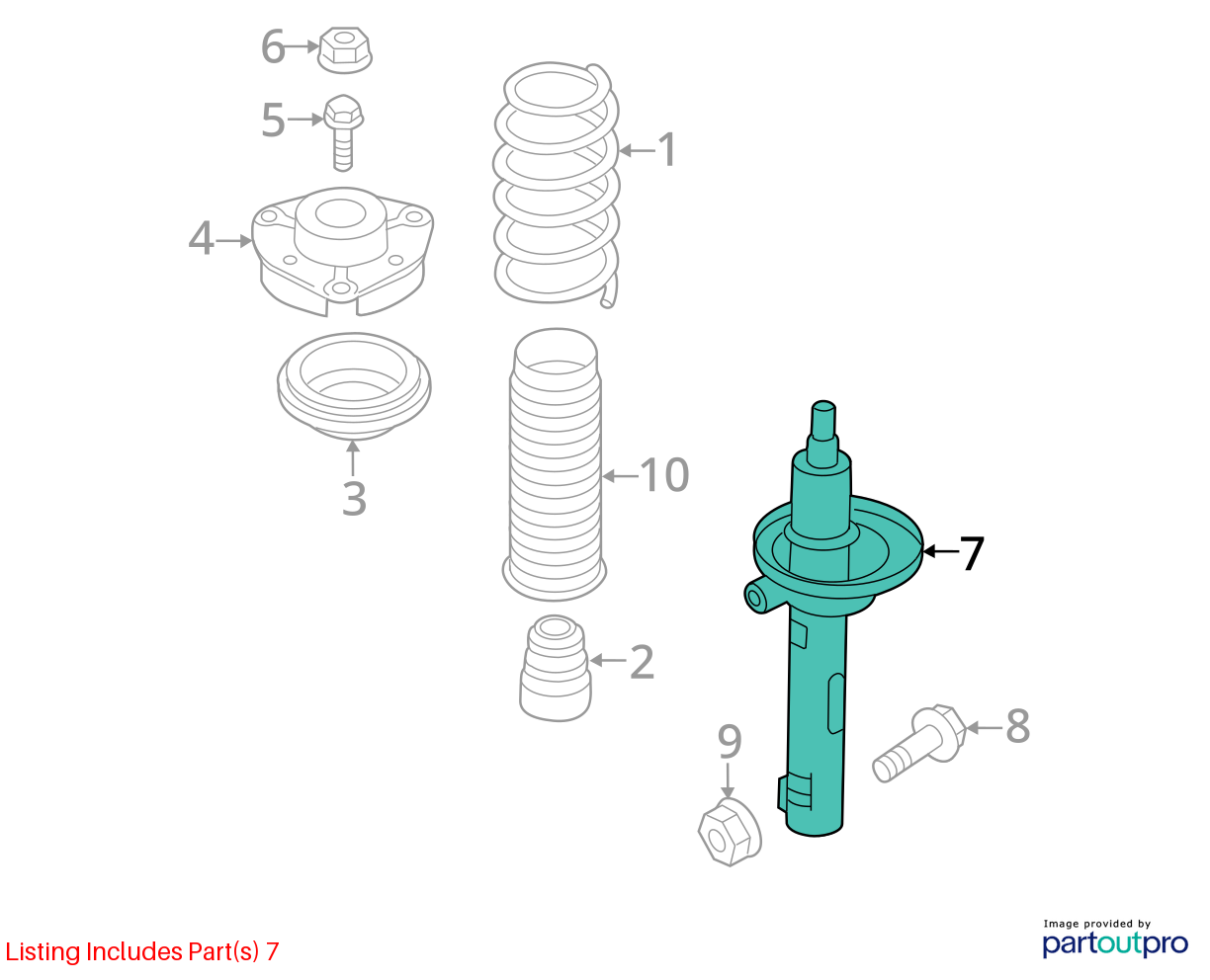12-22 Volkswagen Passat Front Shock Strut Absorber & Spring Left or Right OEM