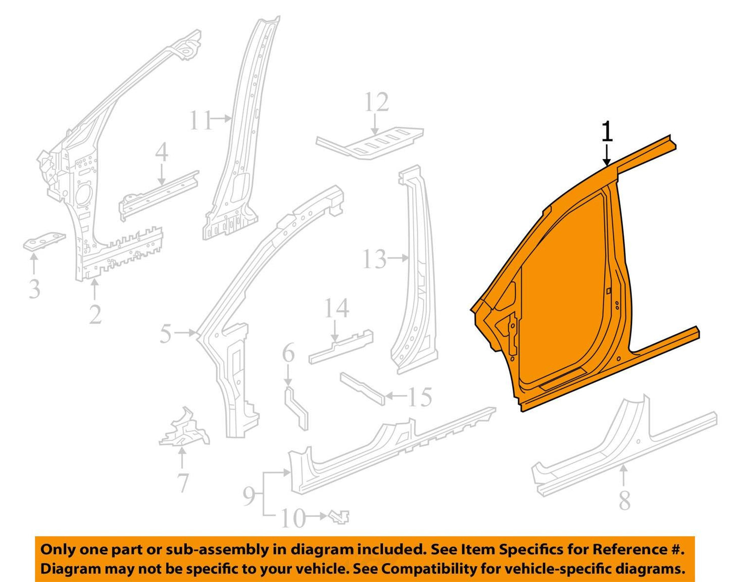 2014 - 2017 HONDA ODYSSEY LEFT ROCKER PANEL