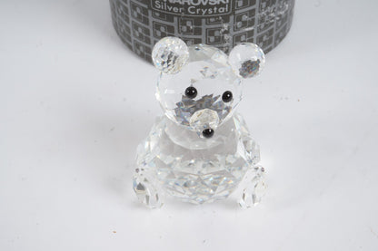 Retired Swarovski Silver Crystal Large Bear A 7637 NR 075 000 with Original Box