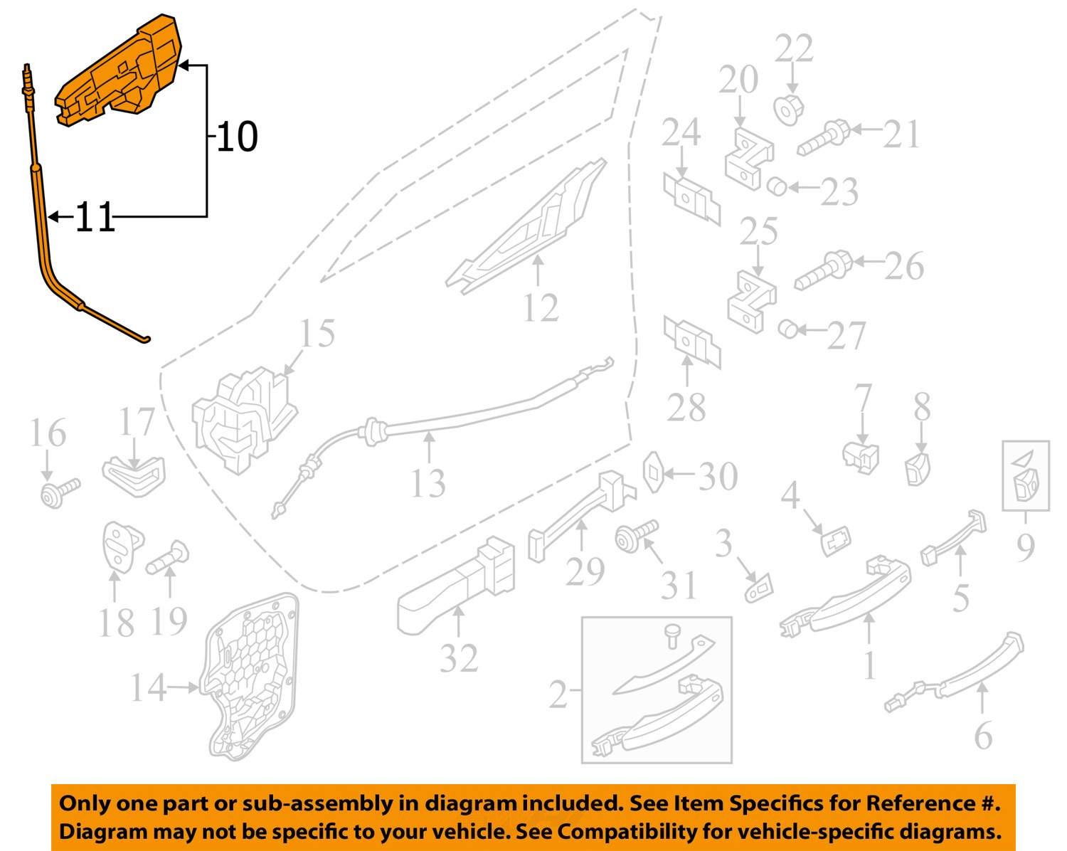 2012-2018 AUDI A6 C7 A7 REAR LEFT DRIVER SIDE EXTERIOR DOOR HANDLE BRACKET OEM