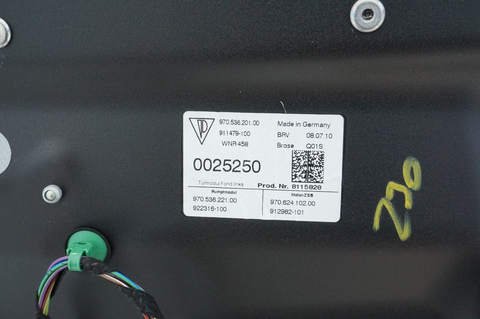 10 - 16 PORSCHE PANAMERA REAR LEFT DRIVER SIDE DOOR SHELL OEM