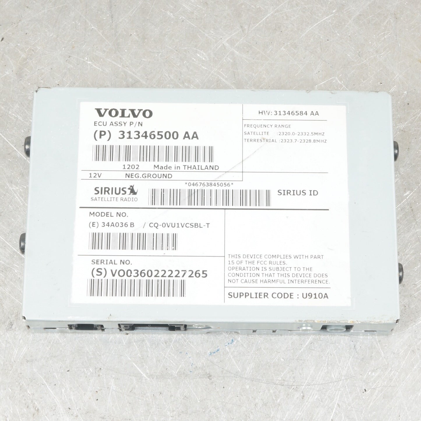 08-14 Volvo XC90 C70 Audio Equipment Radio Receiver