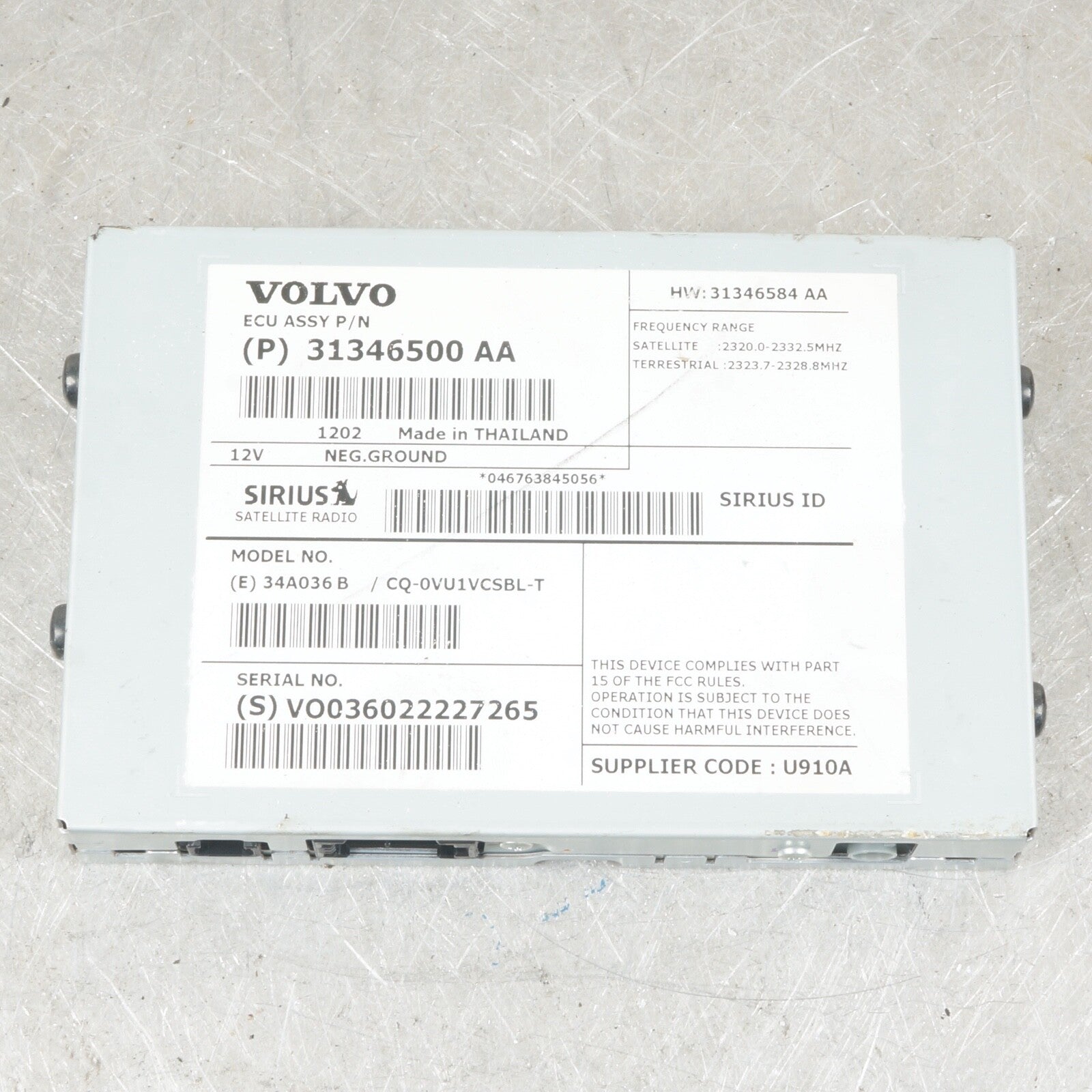 08-14 Volvo XC90 C70 Audio Equipment Radio Receiver