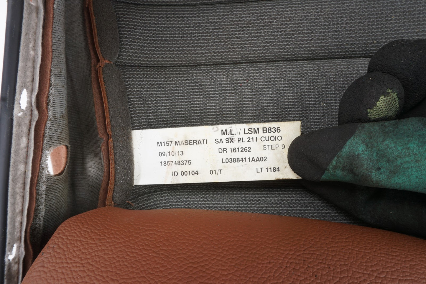 14 - 19 Maserati Ghibli Front Driver Upper Seat Backrest Cushion Cover OEM