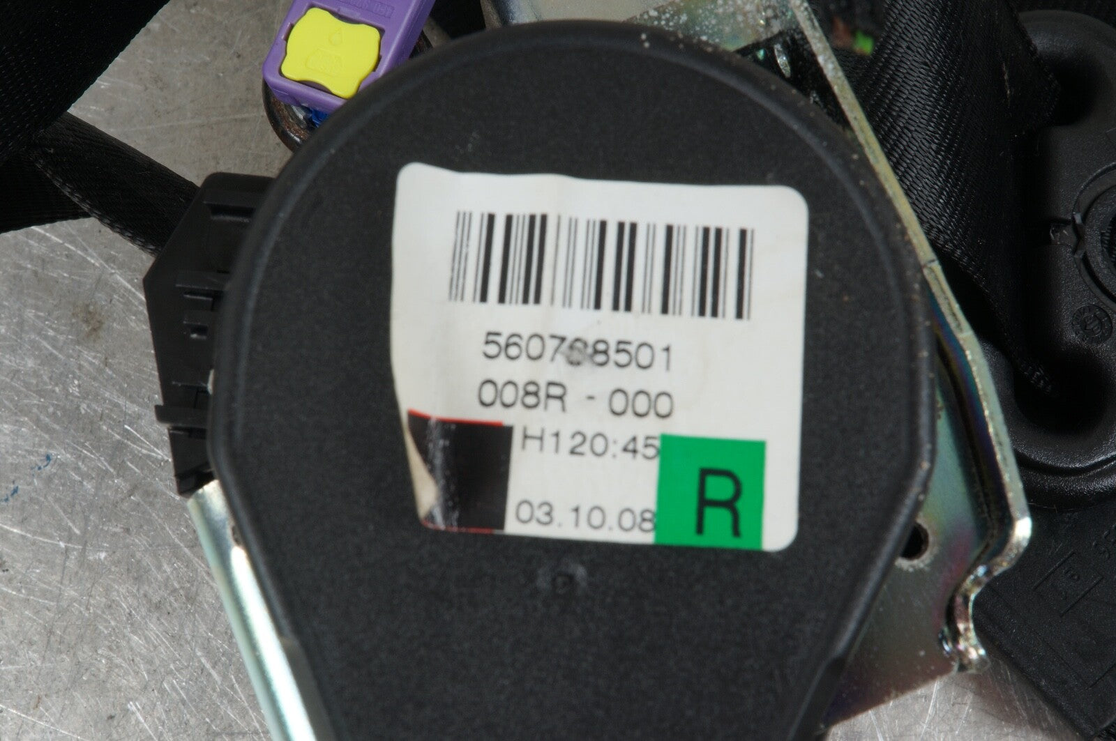 07-11 Audi A6 Quattro Sedan Front Right Passenger Seat Belt Retractor Assembly