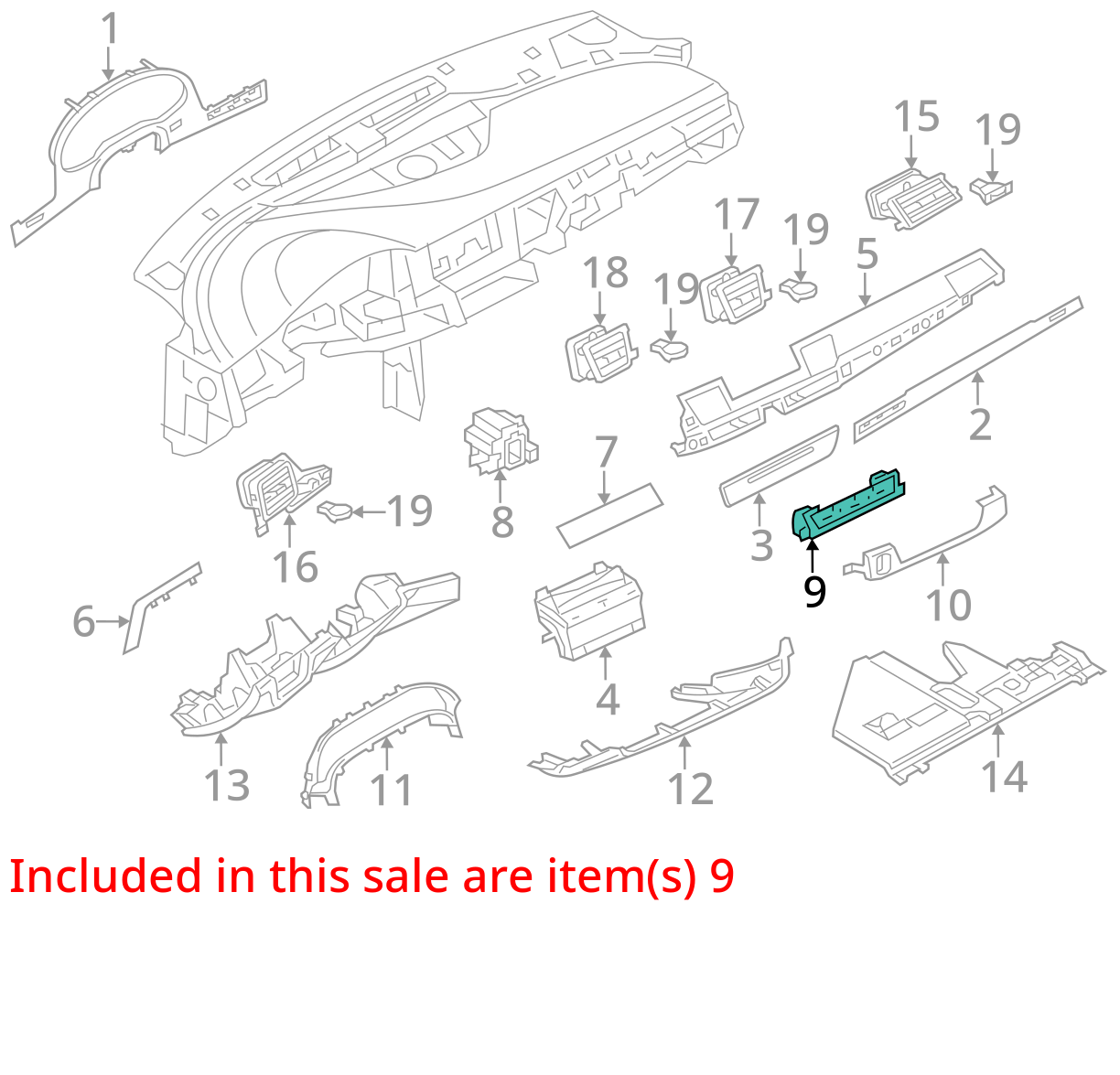 2011 - 2014 AUDI A8 S8 Dash Trim Cover 4H0858381A HEAD UNIT COVER