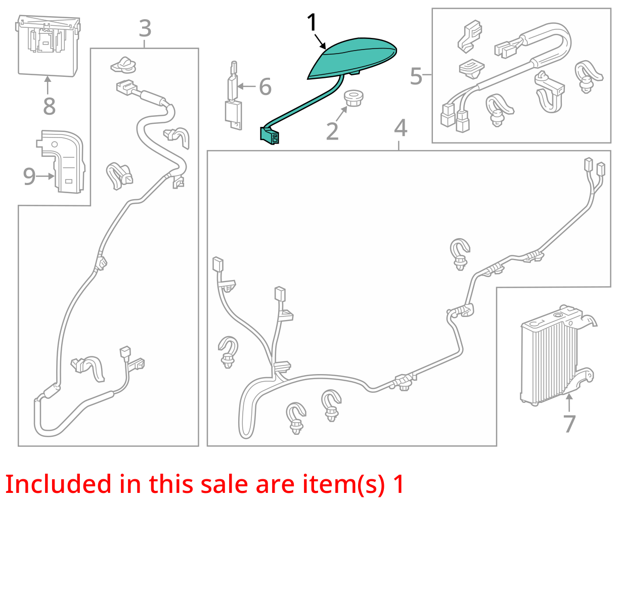 2011 - 2017 HONDA ODYSSEY ROOF ANTENNA OEM