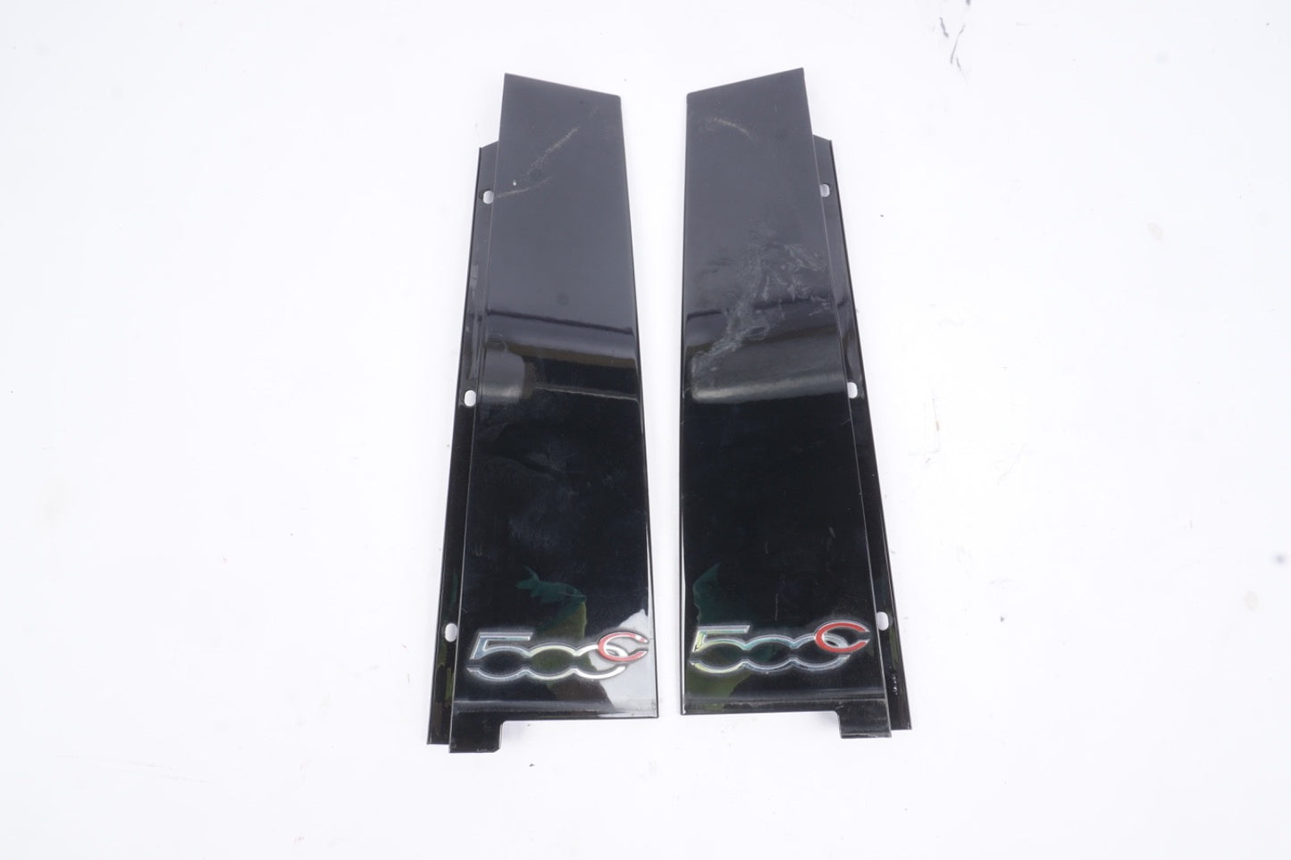 12-19 Fiat 500 Front Left Right Side Exterior Door B Pillar Molding Cover PAIR
