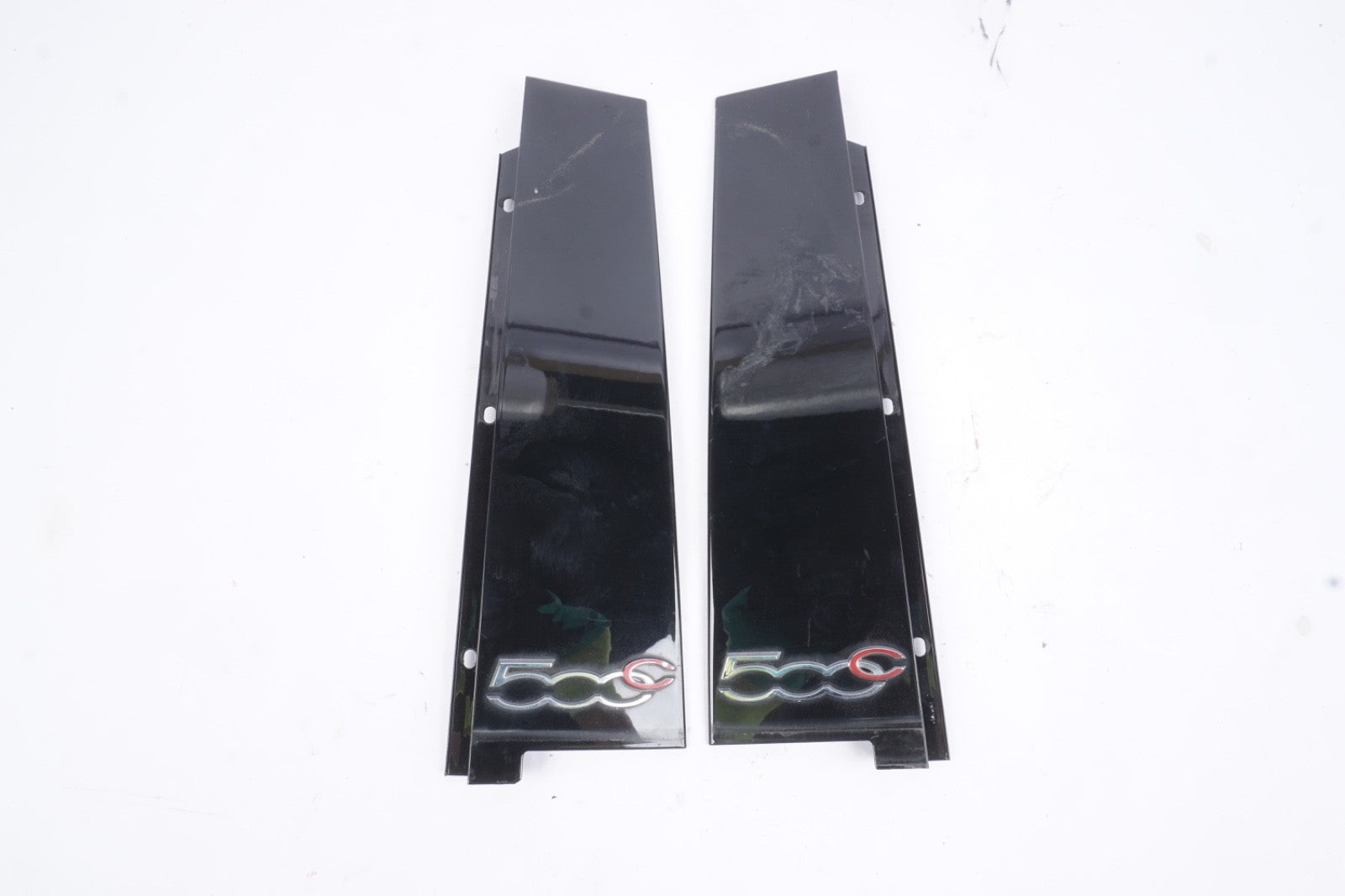 12-19 Fiat 500 Front Left Right Side Exterior Door B Pillar Molding Cover PAIR