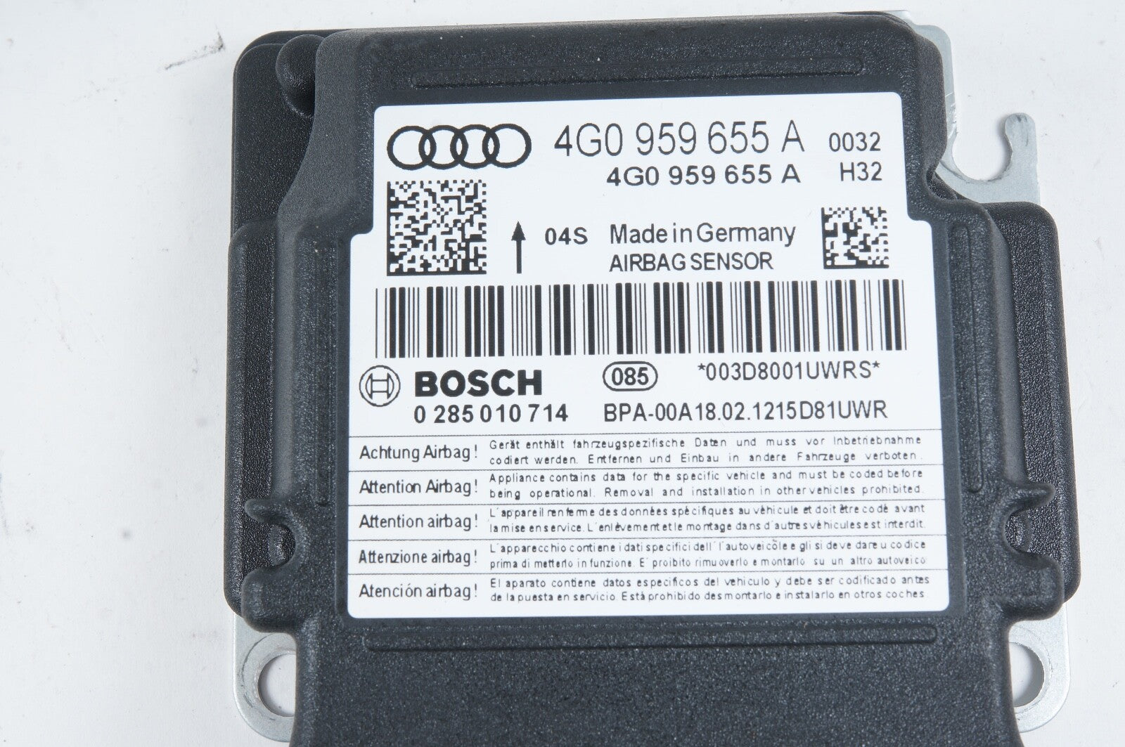2012 - 2017AUDI A6 A7  RESTRAINT DIAGNOSTIC COMPUTER MODULE UNIT 4G0959655