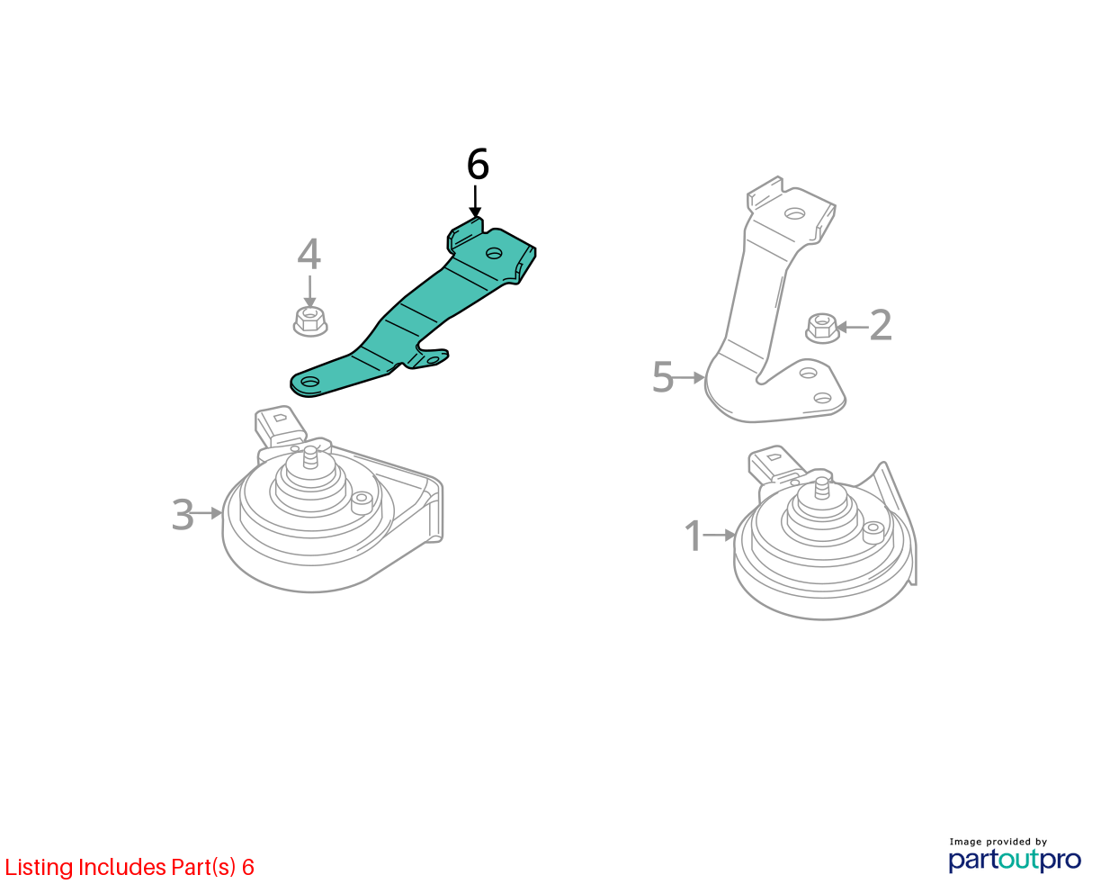 2012-2019 Volkswagen Passat Horn Signal High & Low w/ Bracket OEM
