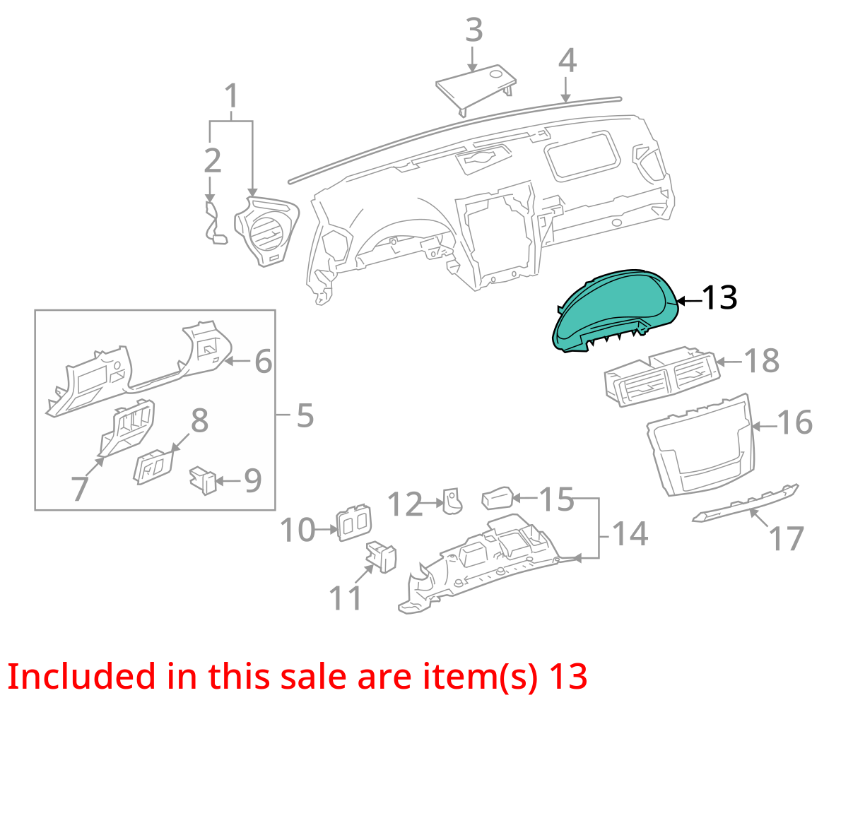 2006 - 2015 Lexus Is250 Awd Speedometer Upper Cover 55404-53050 Oem