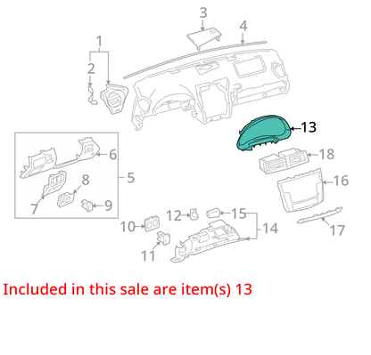 2006 - 2015 Lexus Is250 Awd Speedometer Upper Cover 55404-53050 Oem