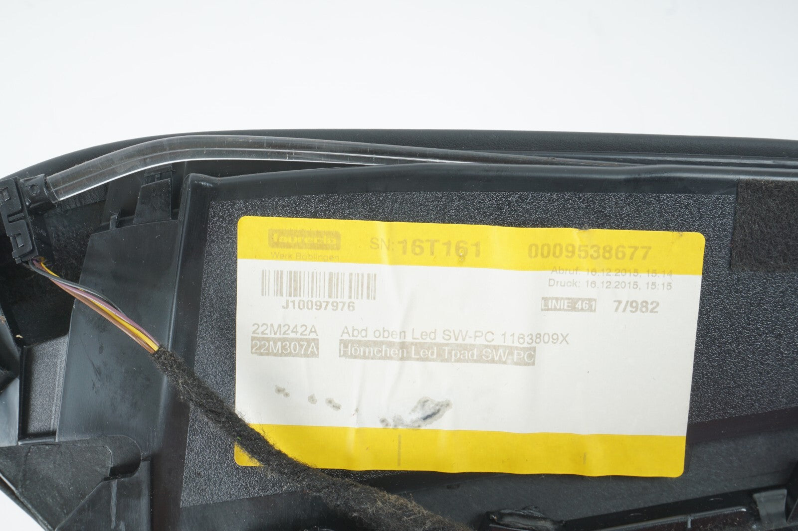 14 - 17 Mercedes W222 S600 S550 Center Console Trim Panel w/ Wire Harness OEM