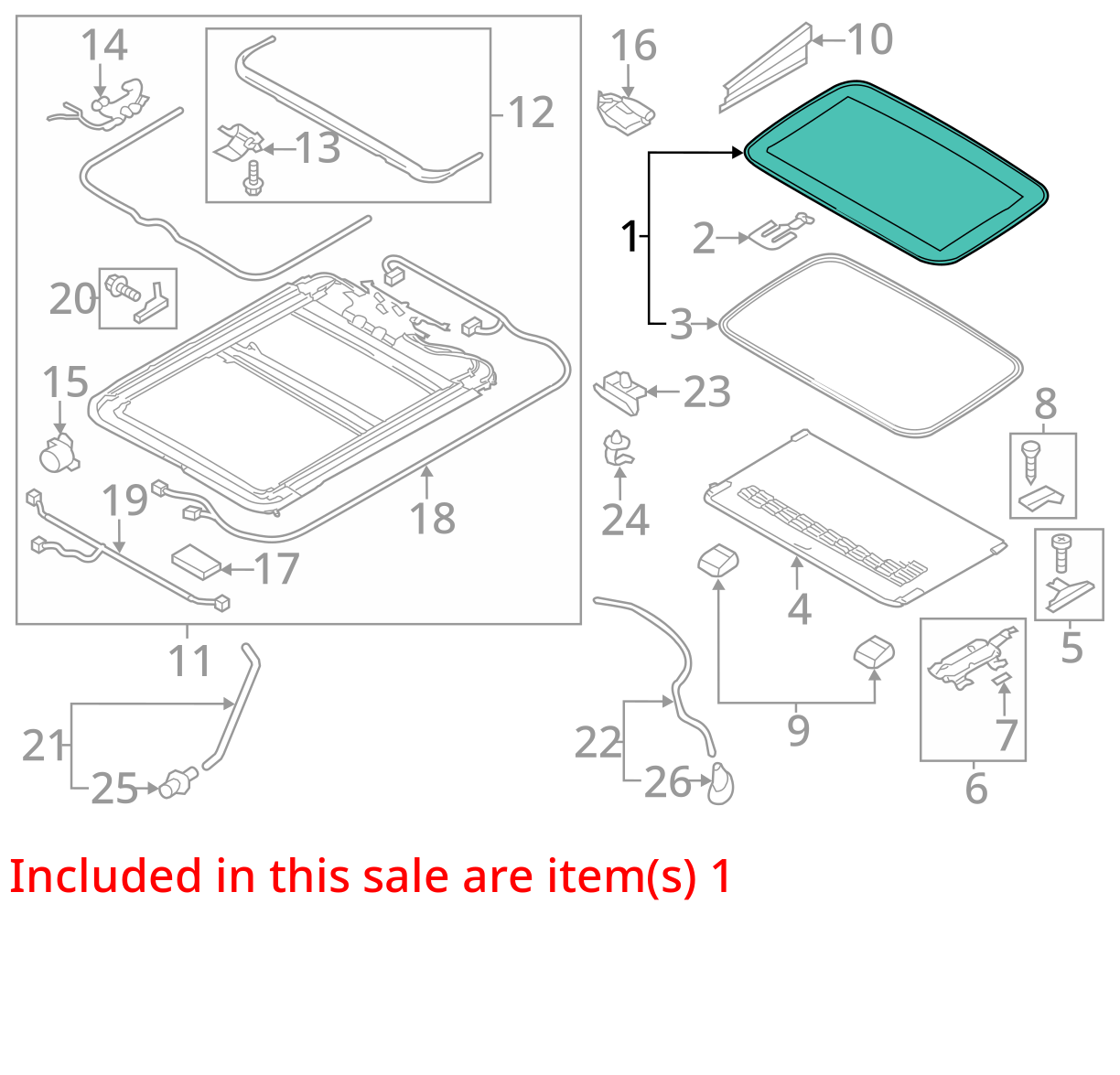 2011 - 2018 Audi A8 Sedan Sunroof Sun Moon Roof Glass Panel OEM