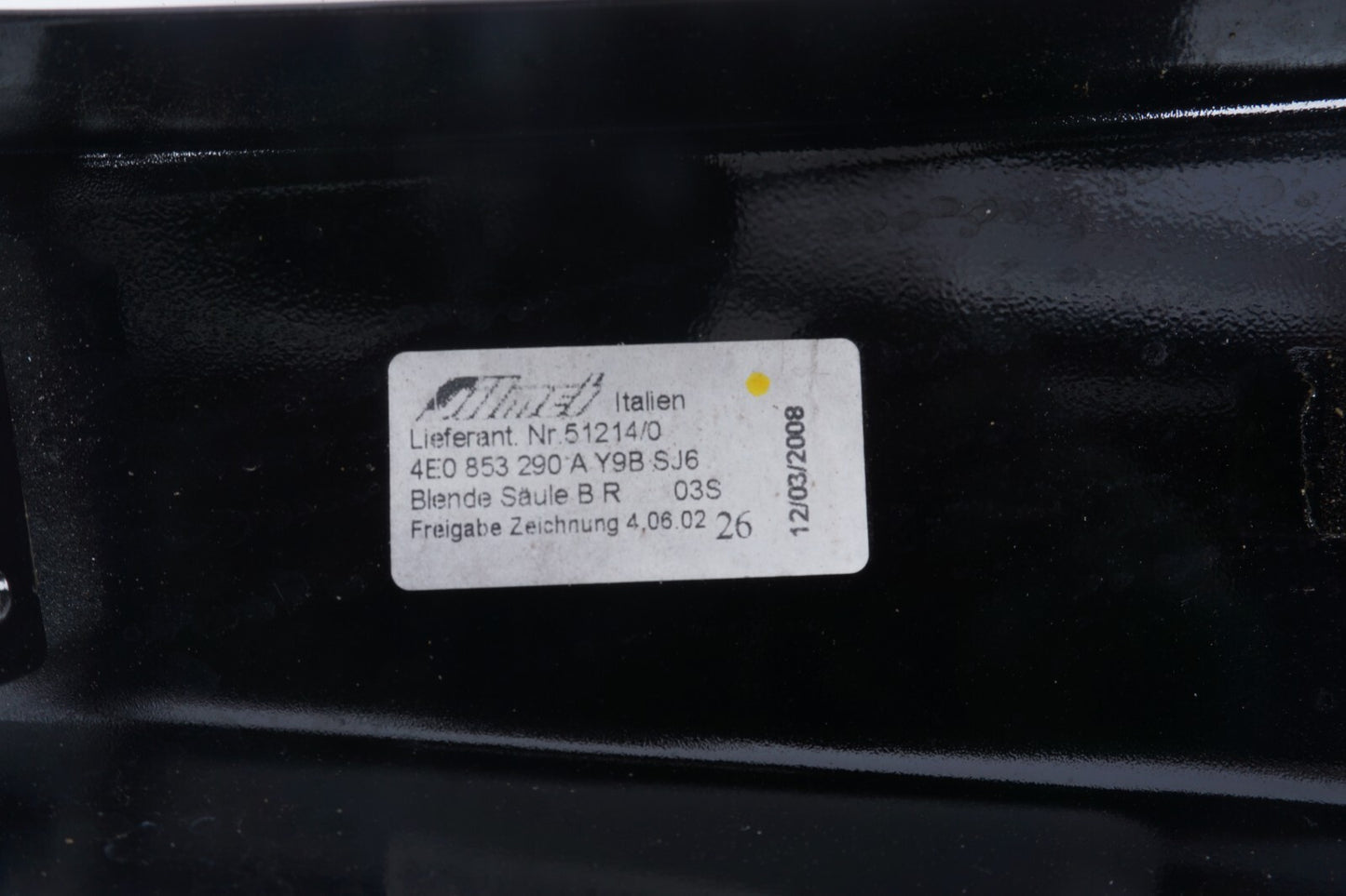 2004  - 2010 Audi A8 A8L Right Passenger Exterior B Pillar Trim Molding OEM