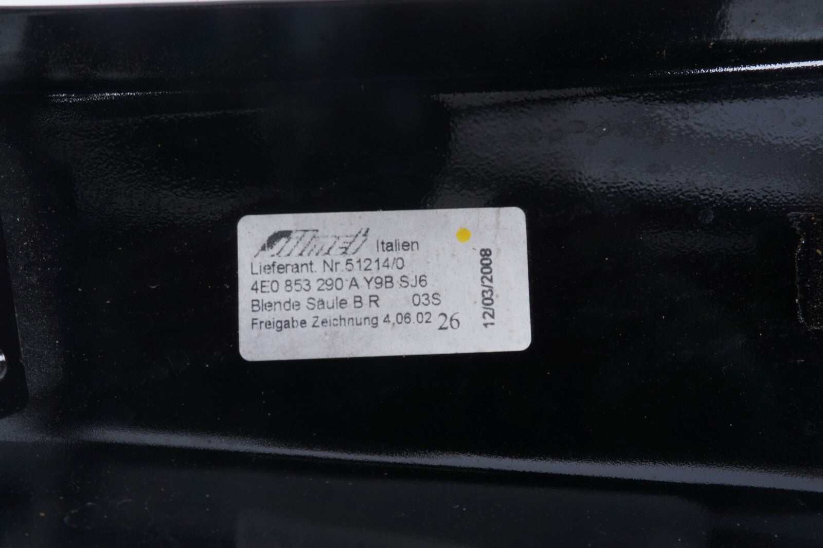 2004  - 2010 Audi A8 A8L Right Passenger Exterior B Pillar Trim Molding OEM