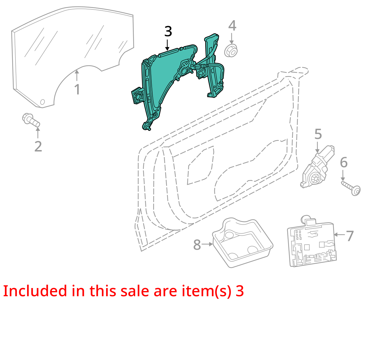 2012 - 2018 Audi A7 S7 RS7  Front Window Regulator LH Driver Side 4G8837461A