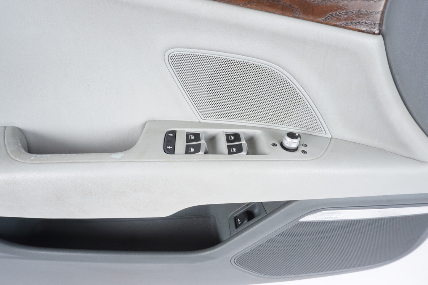 2012-2015 AUDI A7 FRONT LEFT DOOR TRIM PANEL GRAY LEATHER OEM