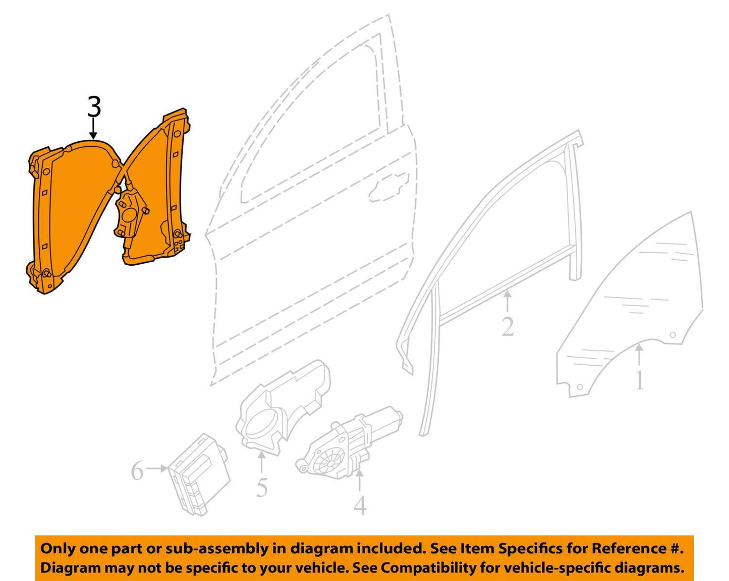 2011-2018 Audi A8L Front Window Regulator & Motor Left Driver Side OEM