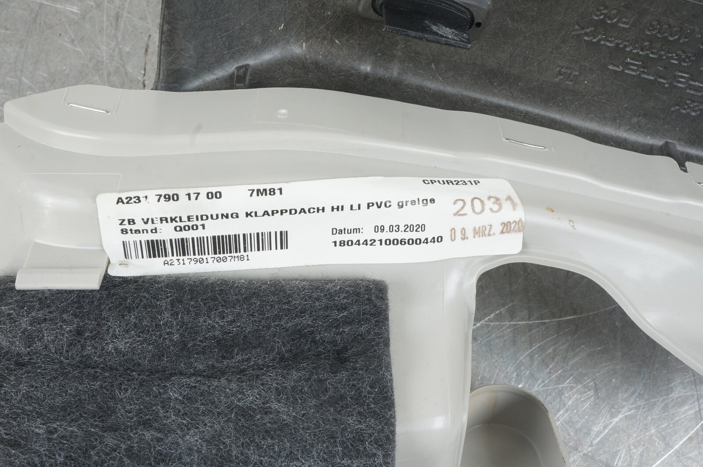 2013 - 2020 MERCEDES SL450 SL550 TRUNK INNER LINER PANEL COVER 2317901700