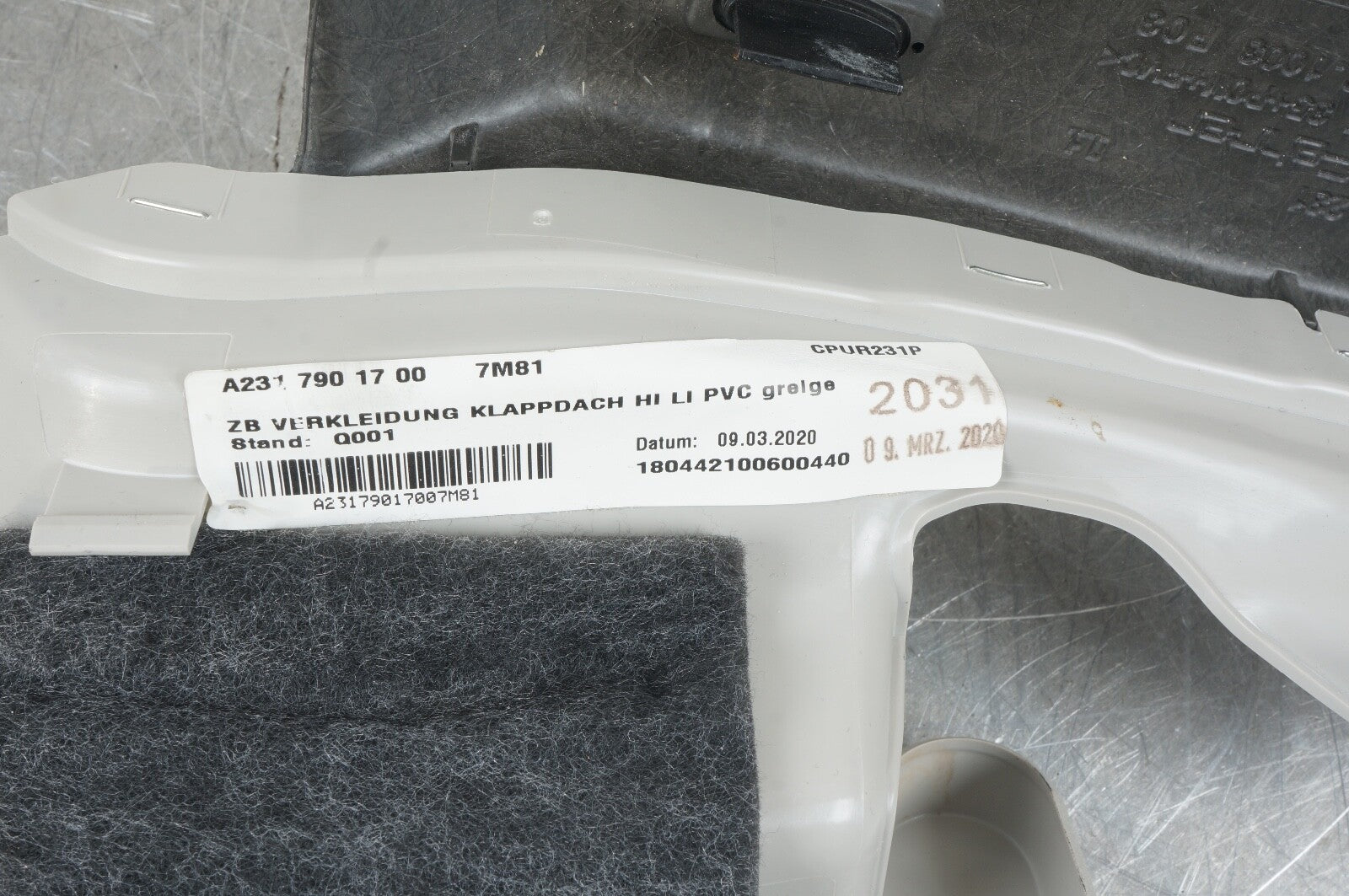 2013 - 2020 MERCEDES SL450 SL550 TRUNK INNER LINER PANEL COVER 2317901700