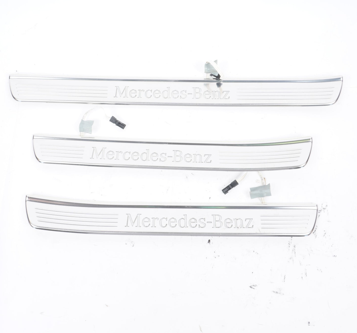 14-20 Mercedes S550 W222 Illuminated Door Step Sill Panel Set of 3 OEM