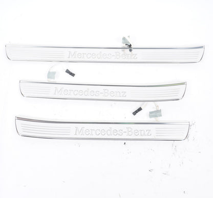 14-20 Mercedes S550 W222 Illuminated Door Step Sill Panel Set of 3 OEM