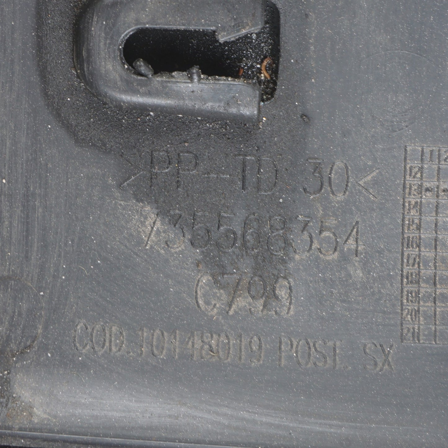 2014 - 2017 Fiat 500L Rear Left Driver Side Wheel Arch Molding  OEM