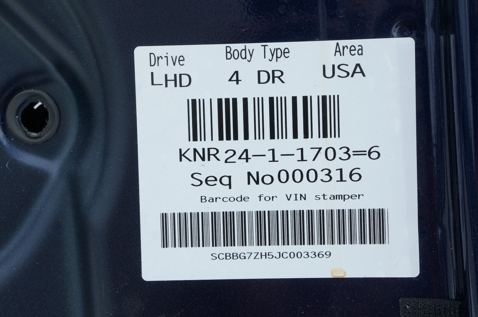 2011 - 2020 Bentley Mulsanne REAR LEFT DOOR SHELL BLUE COLOR