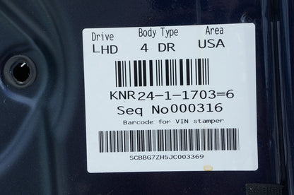 2011 - 2020 Bentley Mulsanne REAR LEFT DOOR SHELL BLUE COLOR