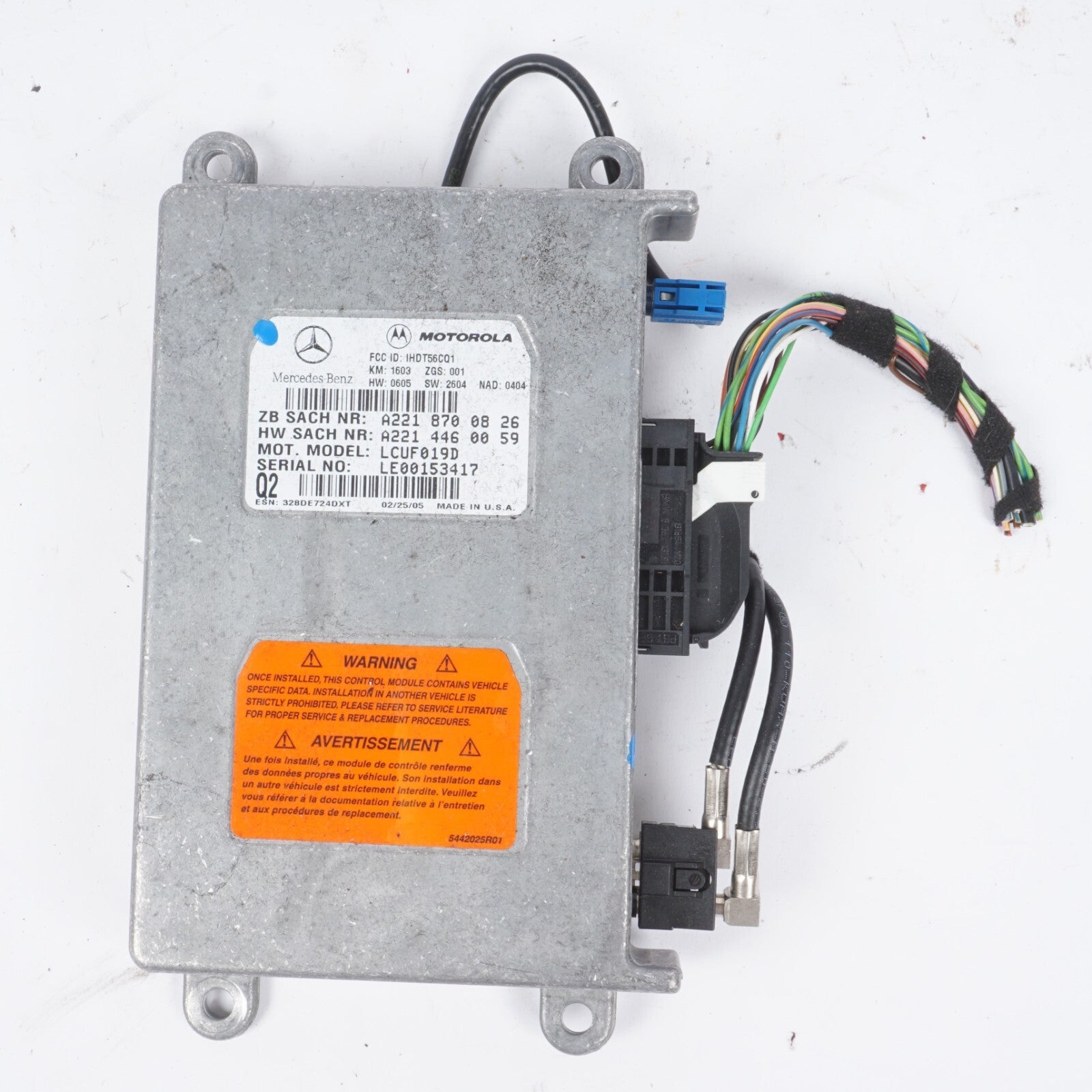 03-08 Mercedes R230 SL500 SL550 Voice Communication Control Module 2218700826OEM