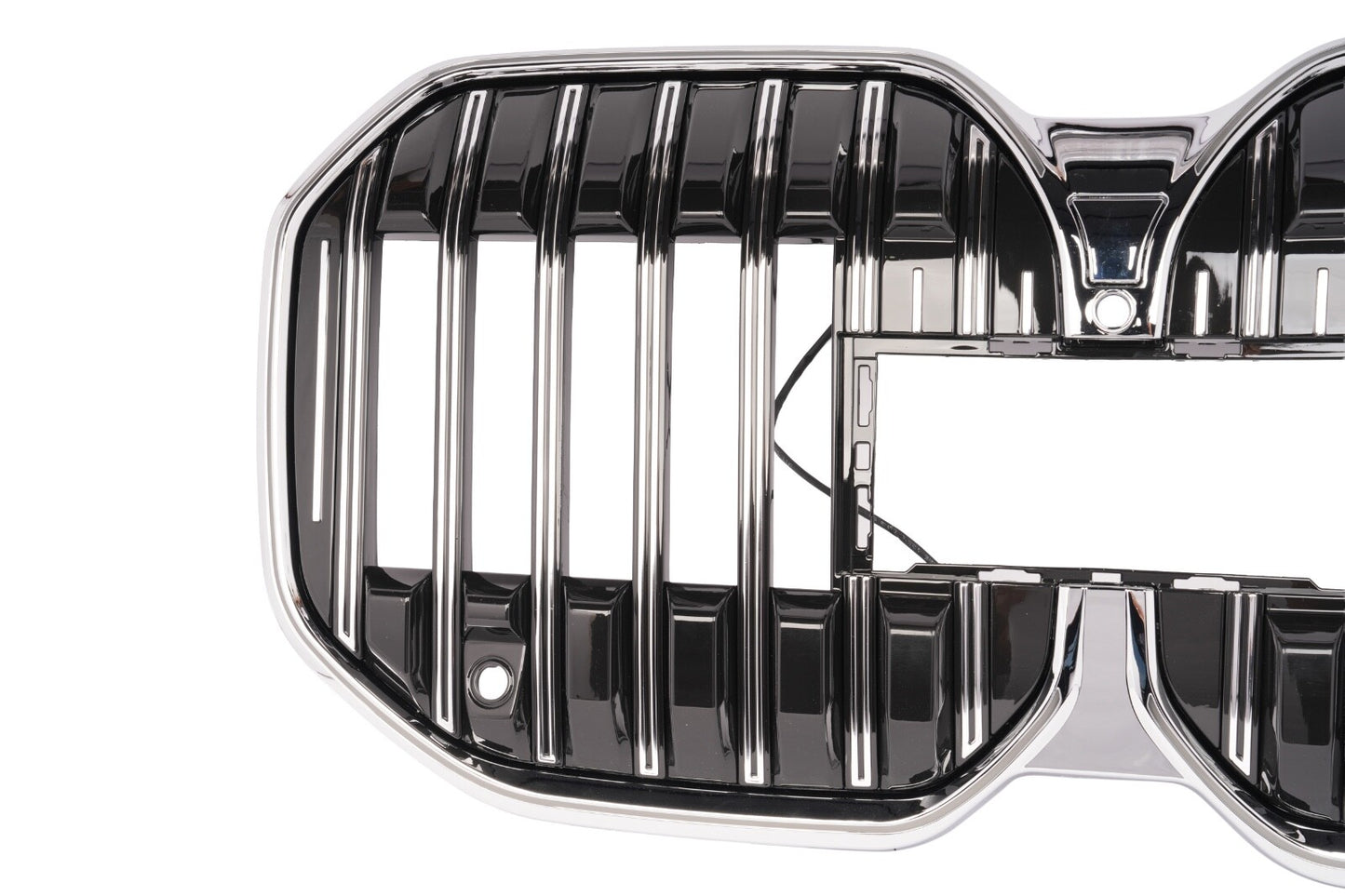 For 2024 BMW 7 Series G70 Glossy Chrome LED Front Bumper Grill Grille Trim