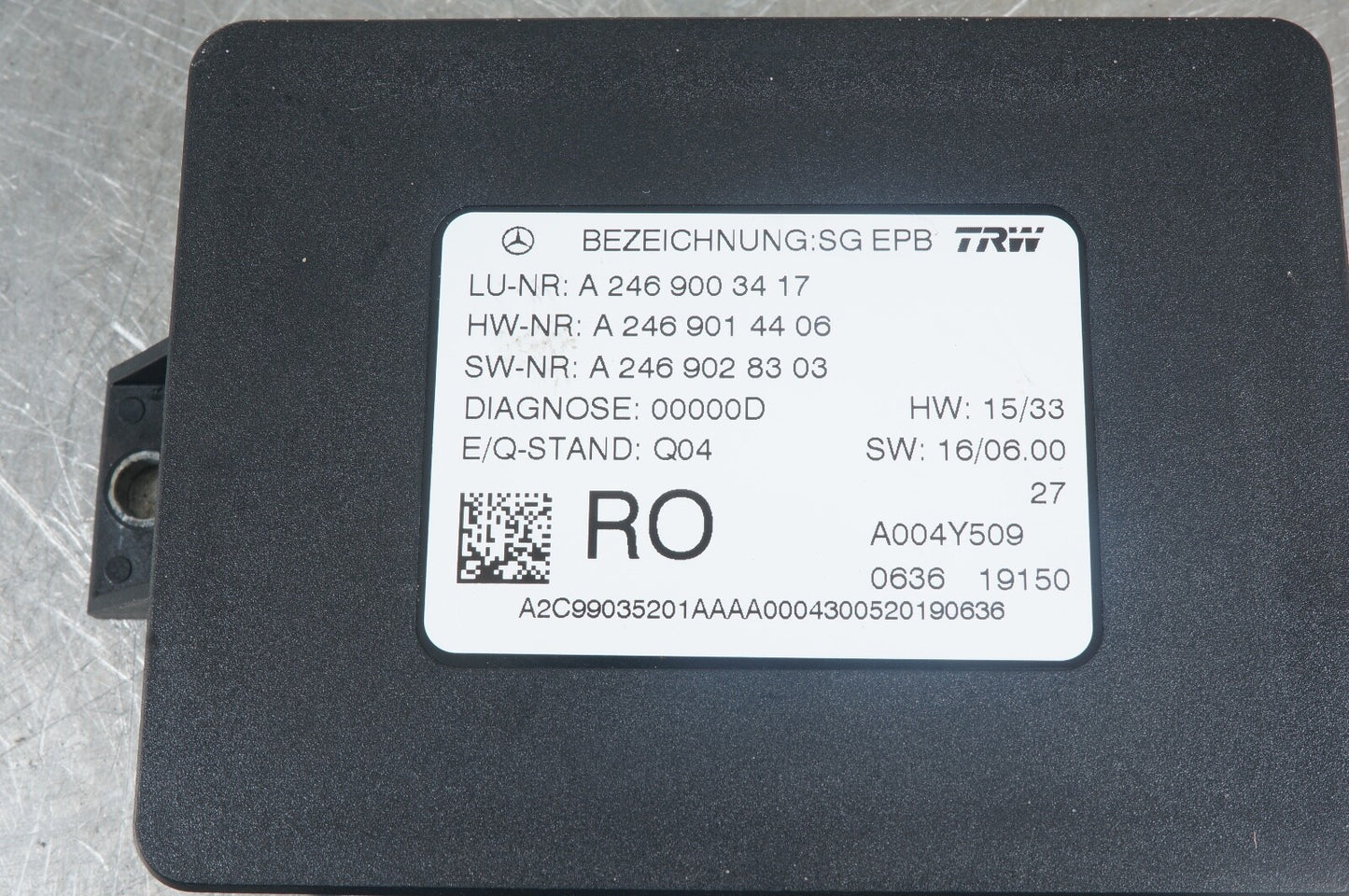 2018 - 2019 MERCEDES GLS GLA SL OEM PARKING BRAKE CONTROL MODULE A2469003417