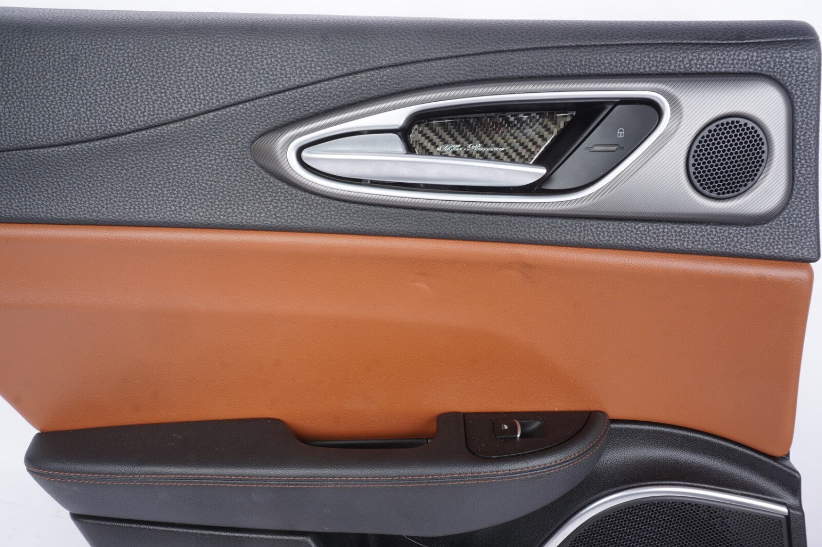 17-22 ALFA ROMEO GIULIA LEFT DRIVER SIDE REAR INTERIOR DOOR PANEL BLACK BROWN