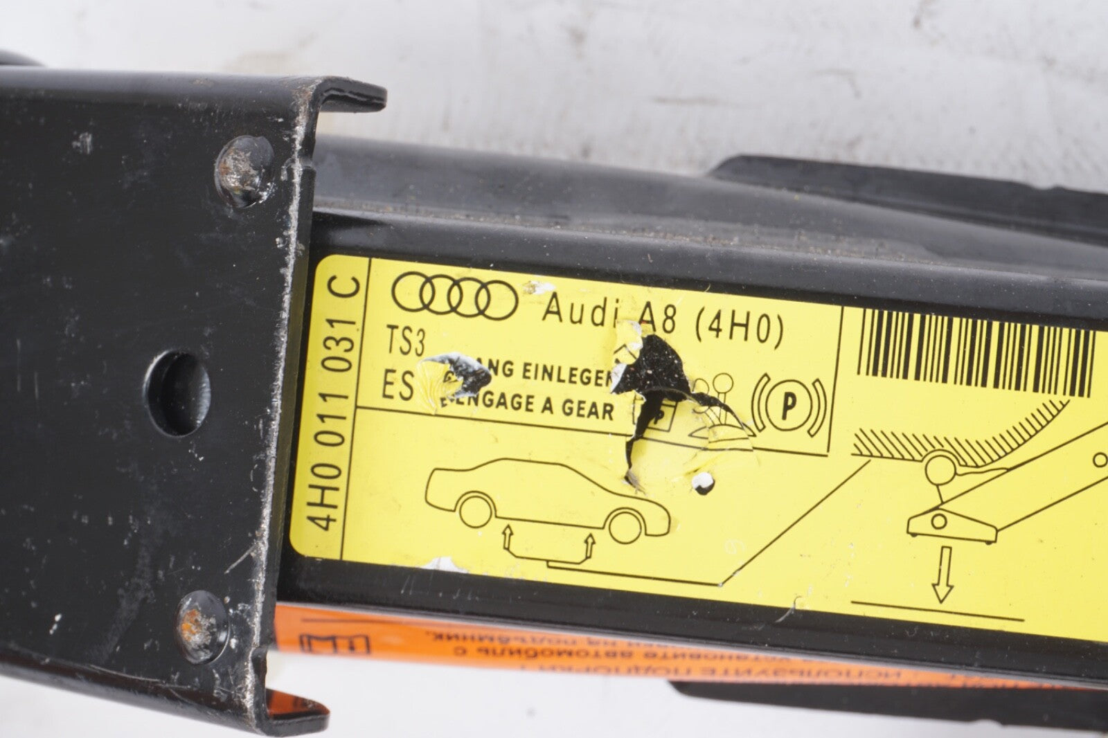 11-18 AUDI S8 A8 QUATTRO EMERGENCY WHEEL SPARE TIRE JACK TOOL KIT 4H0011031C OEM