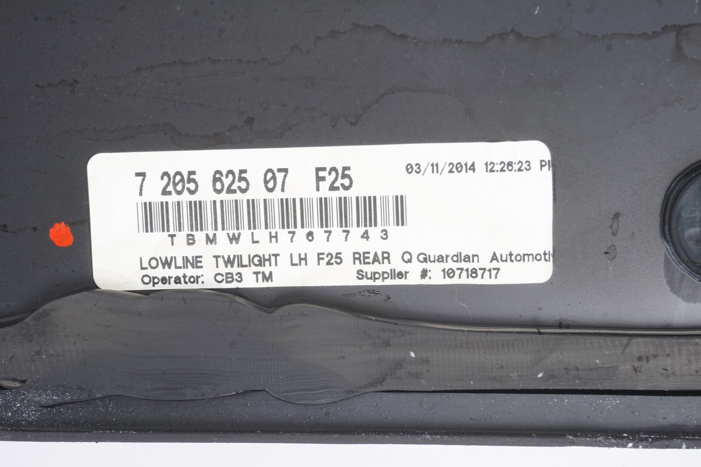 2011 - 2017 Bmw X3 F25 Rear Left Driver Side Quarter Window Glass OEM