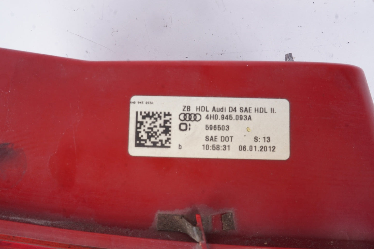 2011-2014 AUDI A8 L REAR LEFT DRIVER SIDE INNER TAILLIGHT TAIL LIGHT LAMP OEM