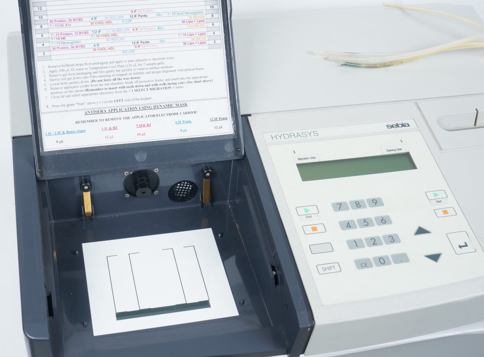 SEBIA HYDRASYS FOCUSING AGAROSE GEL ELECTROPHORESIS SYSTEM