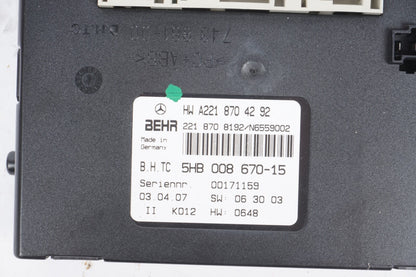 07-14 Mercedes W221 S550 CL550 AC A/C Heater Control Module 2218709987 OEM